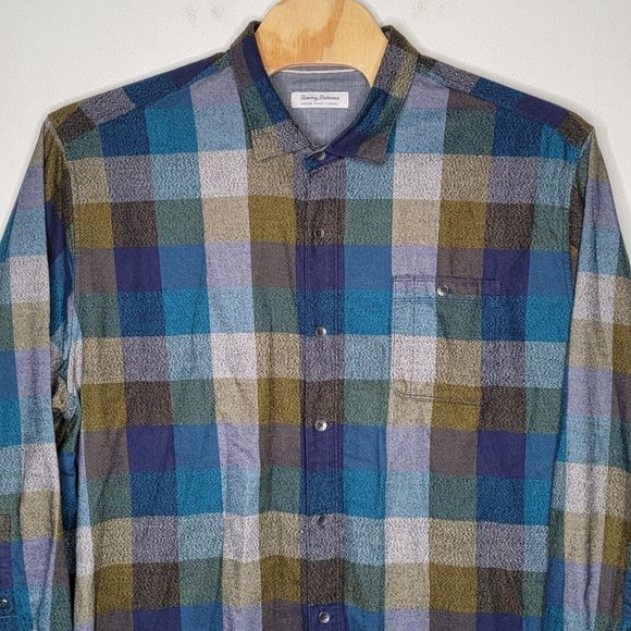 Tommy Bahama‎ Canyon Beach Flannel 3XLB Big Plaid Long Sleeve Button Down Shirt - Picture 3 of 7